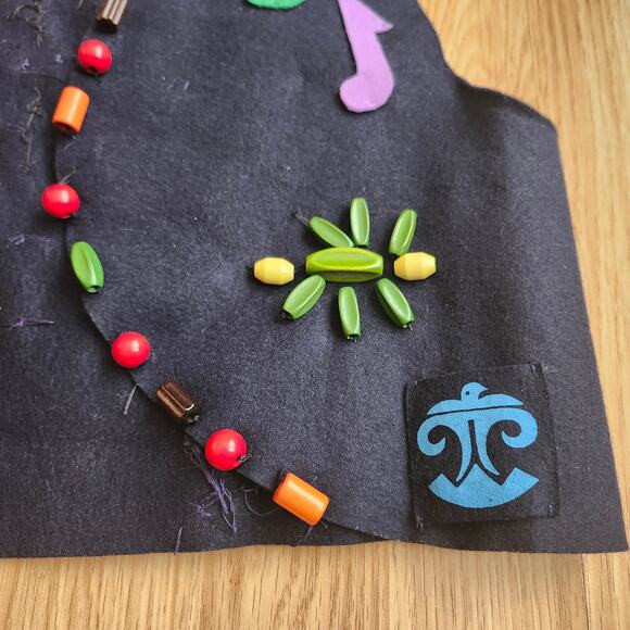 Vintage Camp Fire Girls Beaded Felt Vest 70% Wool 30% Rayon Little Girls Uniform - Picture 7 of 11